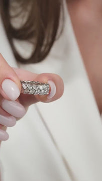 14k Gold Pear Shape Diamond Full Eternity Wedding Band / 3.6 CT Diamond Double Row Ring / Natural & Lab Diamond Options