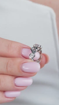 2.6 CT Diamond Eternity Ring / Alternating Bezel Set Emerald, Oval, Pear Shape Diamond Wedding Band / Natural & Lab Diamond options