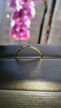 Baguette Diamond Ring / 14k Gold Half Eternity Diamond Wedding Band / Diamond Stacking Ring / Bridal Gift / Anniversary Gift