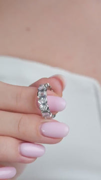 Alternating Bezel Set Emerald, Oval, Pear Shape Diamond Eternity Wedding Band / 3.3 CT Diamond Eternity Ring / Natural & Lab Diamond options