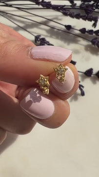 Diamond Star Studs / 14k Gold Diamond Star Earrings / Solitaire Diamond Star Studs / Graduation Gift / Birthday / Anniversary Gift