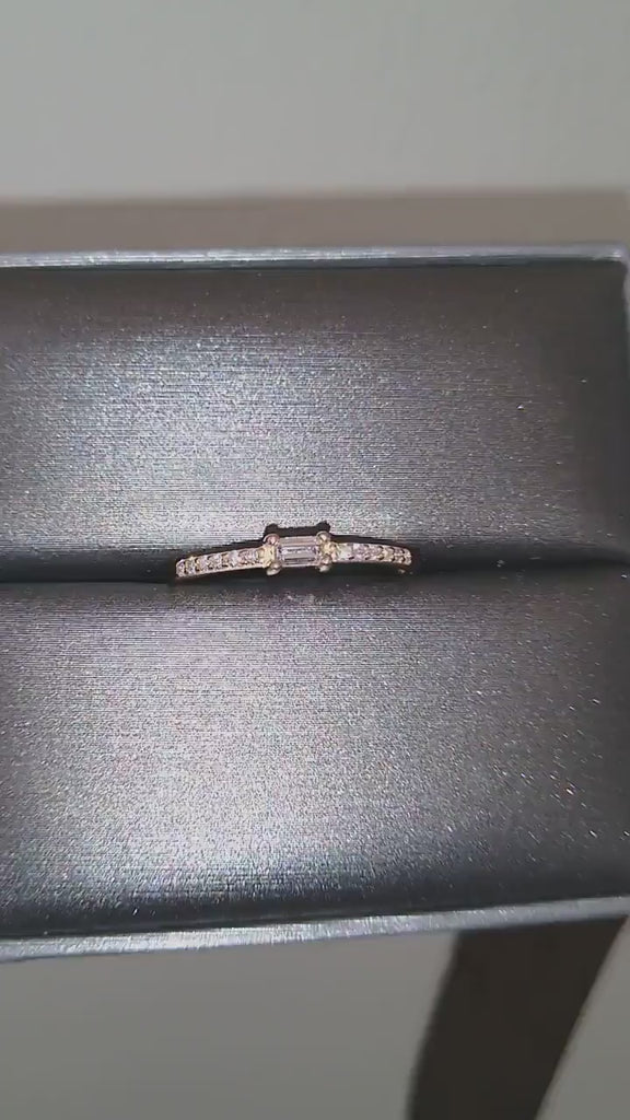 14k Gold Baguette Diamond Wedding Band / Diamond Stacking Ring / Anniversary Birthday Gift Minimalist Jewelry / Engagement Ring