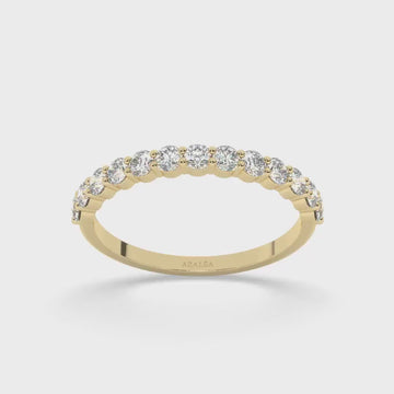Diamond Half Eternity Wedding Band / 0.50 - 1 CT 14k Gold Double Prong Basket Setting Full Eternity Diamond Wedding Ring