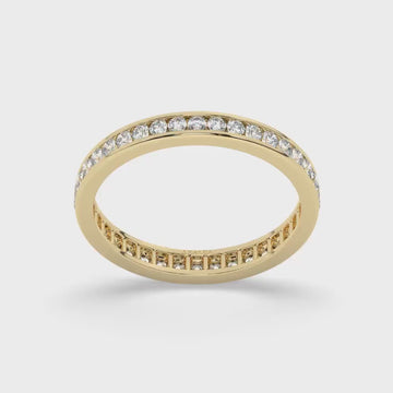 14k Gold Channel Set Full Eternity Diamond Wedding Band/ 0.50 - 1.5 CT Channel Set Eternity Ring / Natural, Lab Diamond,  Moissanite Ring