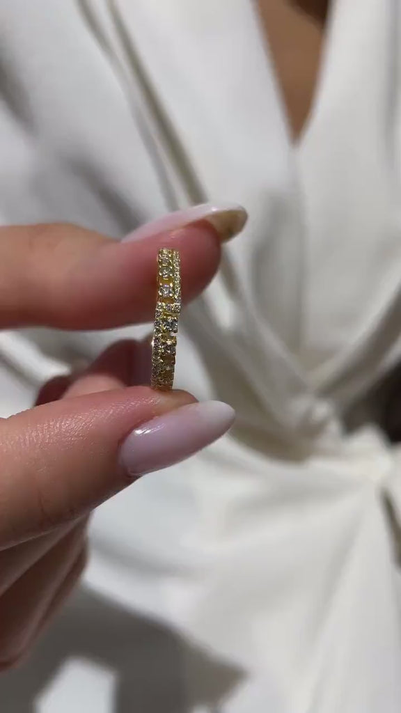 14k Gold Diamond Wedding Band / Unique Diamond Stacking Ring / Graduation Gift / Bridal Gift / Birthday Gift / Anniversary Statement Ring