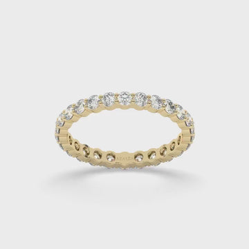 14k Solid Gold Full Eternity Ring Prong Set,  1-2 CT Round Cut Diamond Wedding Band, Anniversary Ring, Classic Wedding Band, Bridal Jewelry