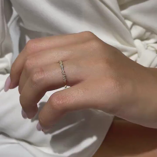 Diamond Wedding Band / 14k Marquise and Round Diamond Wedding Ring / Wedding Band / Stacking Ring / Diamond Bridal Gift Ideas