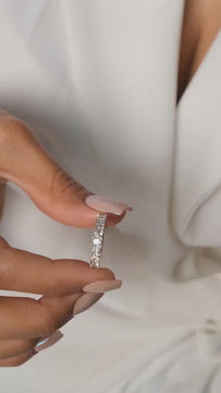 Princess Cut Diamond Wedding Band: 1.35 CT Half Eternity Ring