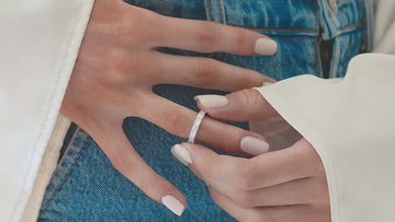 14k Gold Emerald Cut Diamond Wedding Band: 1.6 ct Half Eternity Ring