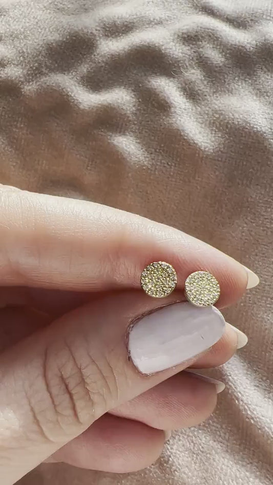 Diamond Disc Studs / 14k Gold Diamond Disc Stud Earrings/ Diamond Bar Studs / Diamond Anniversary Gift / Birthday Gift / Diamond Gift Ideas