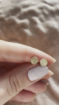 Diamond Disc Studs / 14k Gold Diamond Disc Stud Earrings/ Diamond Bar Studs / Diamond Anniversary Gift / Birthday Gift / Diamond Gift Ideas