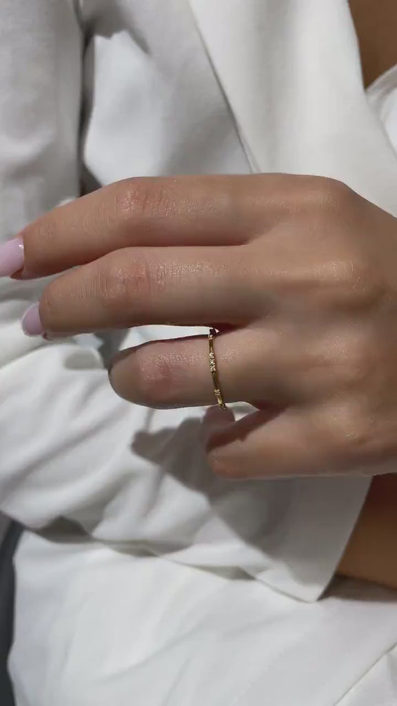 Diamond Stacking Ring / 14k Gold Round Diamond Eternity Band / Round Diamond Stacking Ring / Dainty Stacking Ring / Anniversary Gift