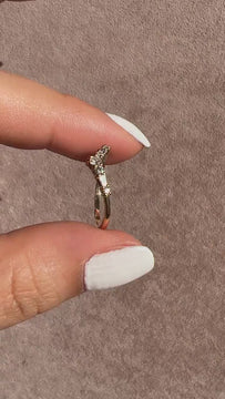 Curved Diamond Wedding Band / 14k Gold Tapered Baguette and Round Diamond Stacking Ring / Curved Stacking Ring Diamond Anniversary Gift Idea