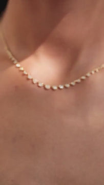 Graduated Diamond By the Yard Necklace / 14k Gold Diamond Station Necklace / Diamond Station Necklace / Graduation Gift / Anniversary Gift