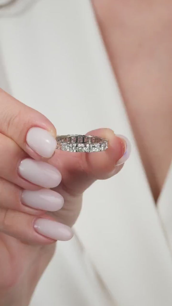 14k Gold Cushion Cut Diamond Eternity Band - Natural or Lab Grown