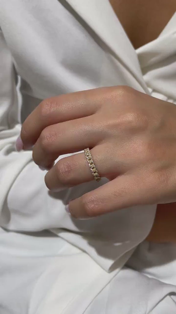 Diamond Stacking Ring / 14k Gold Diamond Link Stacking Ring / Diamond Cuban Chain Ring / Diamond Stacking Ring / Bridal Gift