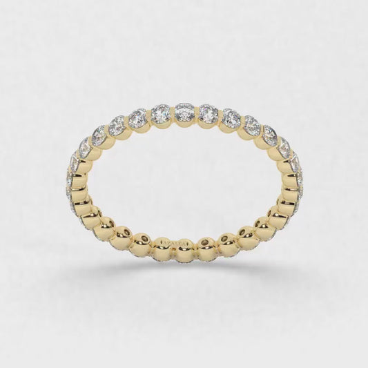 14k Gold Floating Diamond Eternity Band: Anniversary Wedding Ring