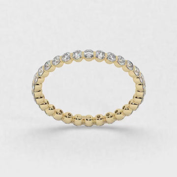 14k Gold Floating Diamond Eternity Band: Anniversary Wedding Ring