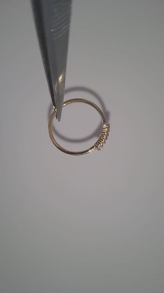 14k Gold Baguette Diamond Wedding Band/ Baguette Diamond Stacking Ring / Anniversary Bridal Gift / Minimalist Diamond Ring