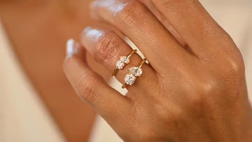 Round and Pear Cut Toi Et Moi Diamond Ring / 0.50 or 1 Ct Double You and I Ring / Diamond Wedding Band / Diamond Engagement Ring