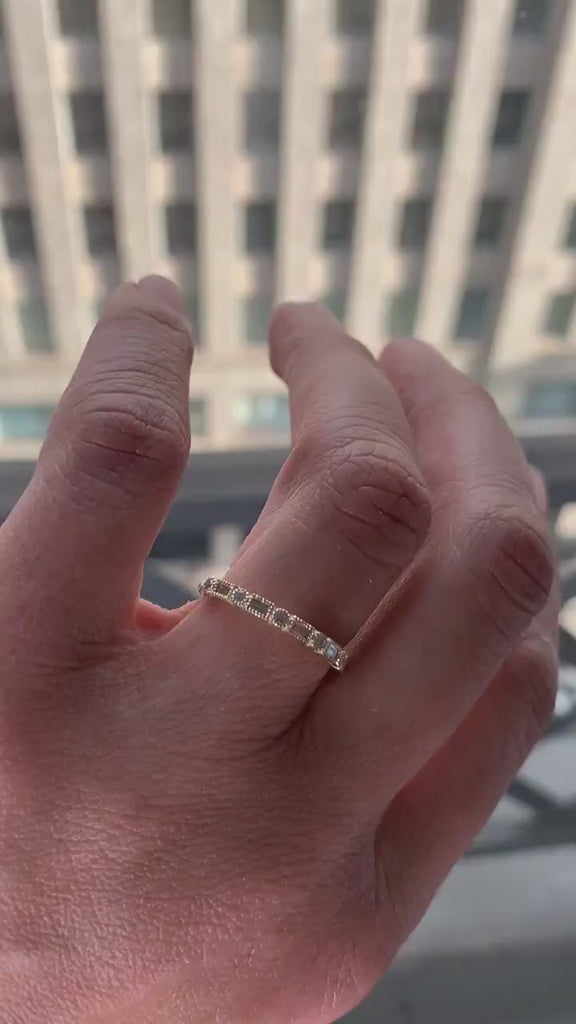 Baguette Diamond Stacking Ring / 14k Gold Baguette Diamond Wedding Ring / Diamond Wedding Band / Anniversary Gift / Diamond Gift Ideas