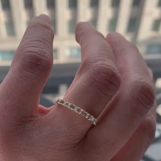 Baguette Diamond Stacking Ring / 14k Gold Baguette Diamond Wedding Ring / Diamond Wedding Band / Anniversary Gift / Diamond Gift Ideas