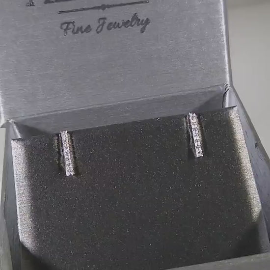 Diamond Bar Earrings / 14k Gold or Silver Dainty Minimalist Diamond Bar Stud Earrings / Diamond Anniversary Gift / Diamond Birthday Gift