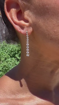 14k Gold Graduated Diamond Drop Earrings - 2.1 ct tw