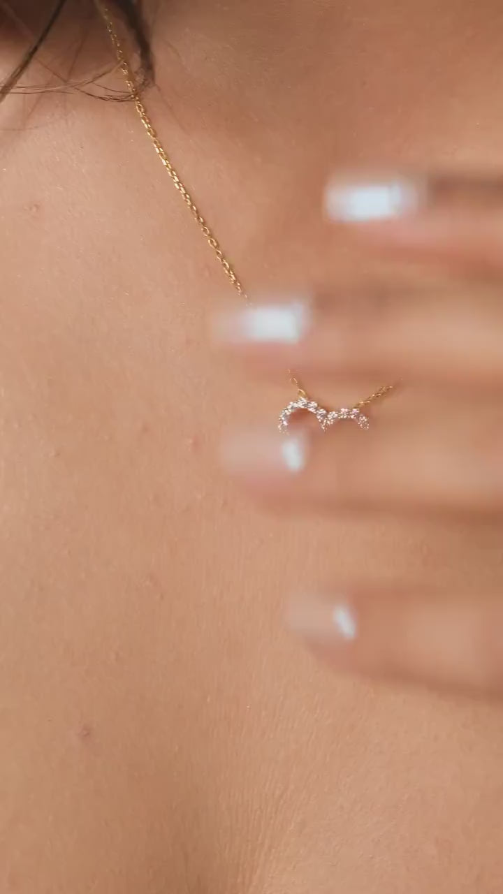 0.50 ct Diamond Heart Necklace / 14k Gold Diamond Love Necklace / Layer Necklace / Birthday Graduation Anniversary Bridal Gift / Moissanite