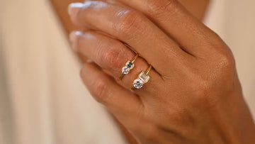 Round and Emerald Cut Toi Et Moi Diamond Ring / 0.50 or 1 Ct Double You and I Ring / Diamond Wedding Ring/ Diamond Engagement Ring