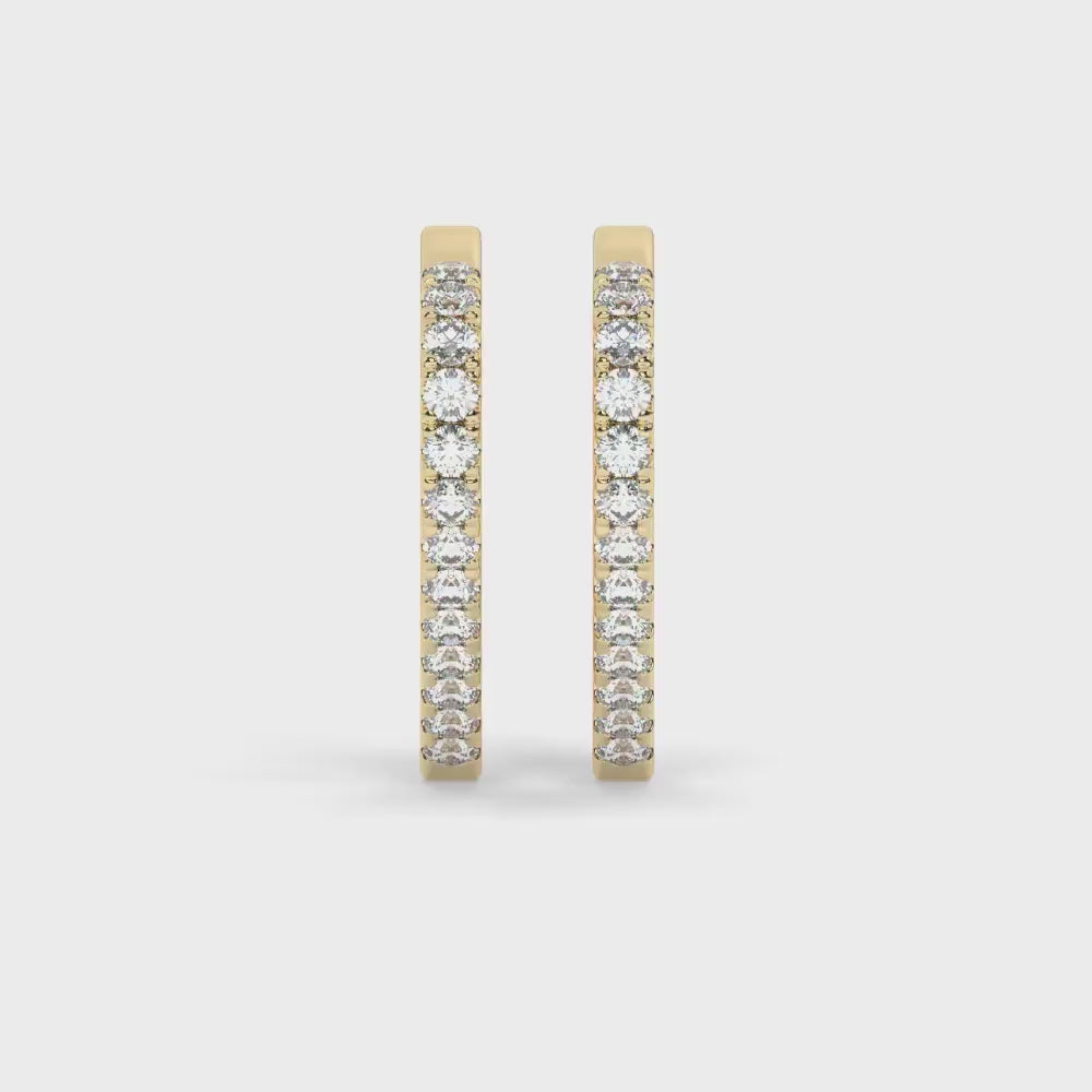 14k Gold heart shape Hoop Earrings / Diamond Huggie Earrings/ Anniversary Birthday Bridal Wedding Gift for her / Romantic Gift