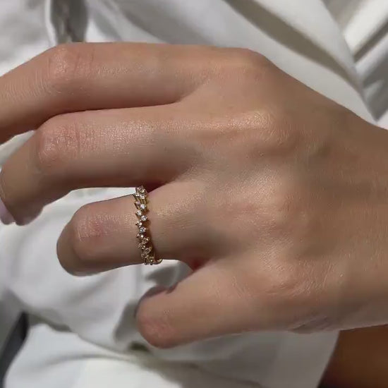 Diamond Eternity Wedding Ring / 14k Gold Round Diamond Wedding Band / Diamond Eternity Stacking Ring / Diamond Stacking Ring / Wedding Ring