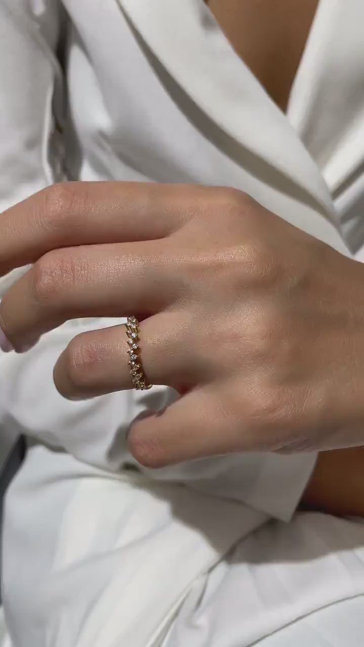Diamond Eternity Wedding Ring / 14k Gold Round Diamond Wedding Band / Diamond Eternity Stacking Ring / Diamond Stacking Ring / Wedding Ring