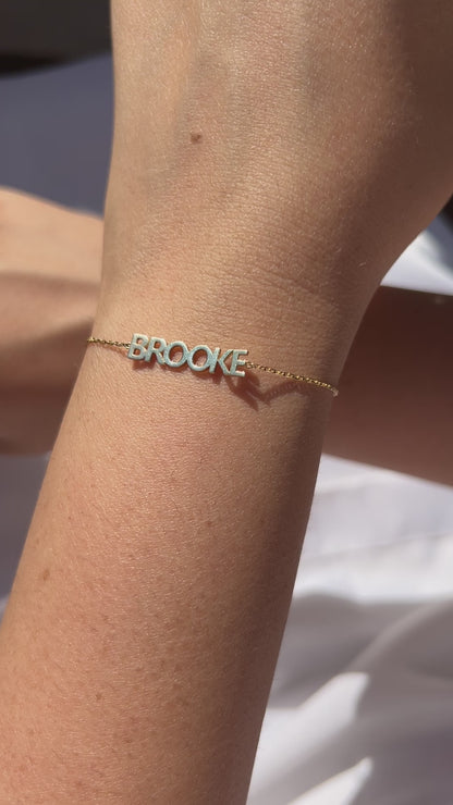 Name Block Lettering Bracelet