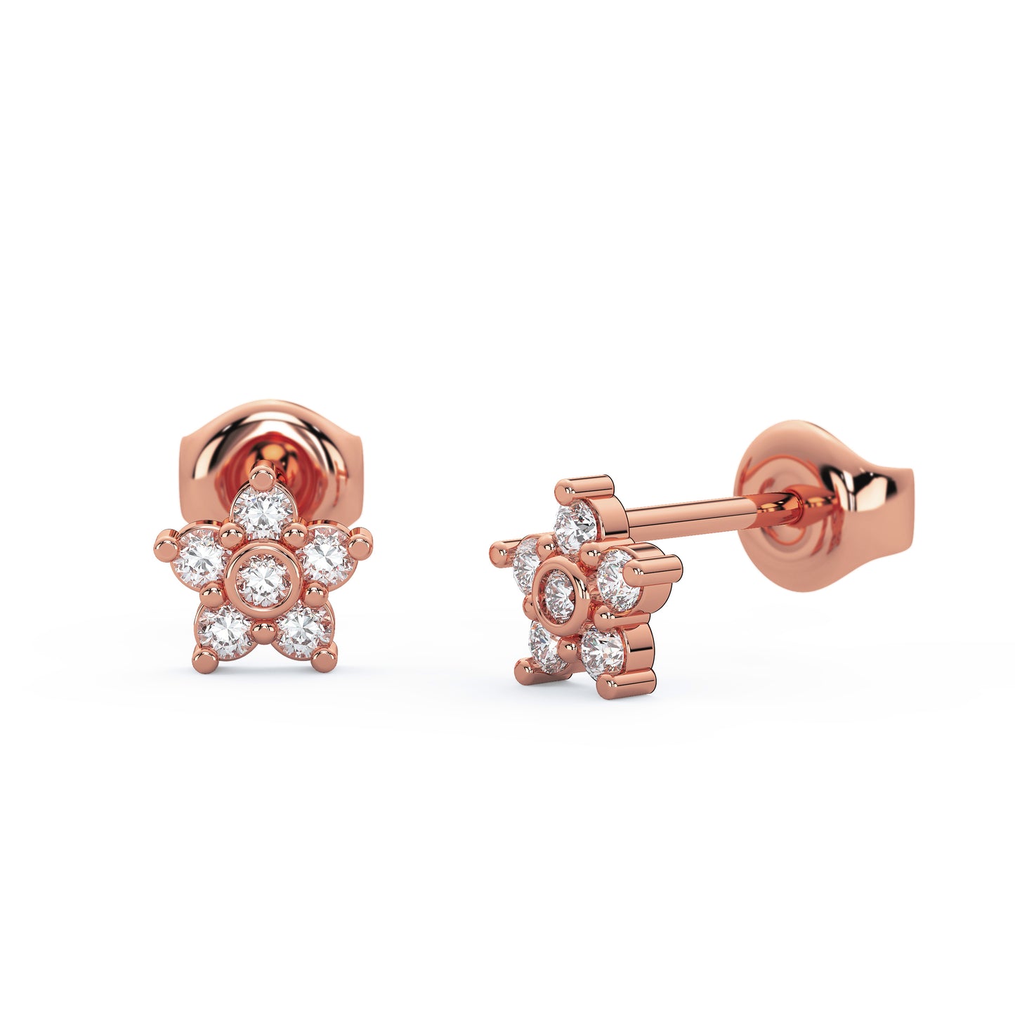 Dainty Diamond Flower Studs