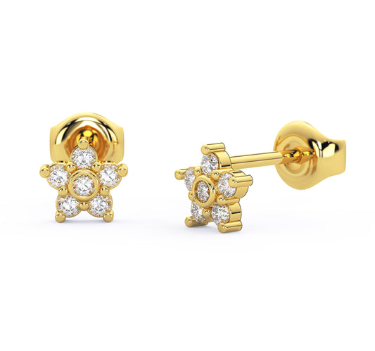 Dainty Diamond Flower Studs