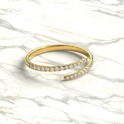 Spiral Diamond Cuff Ring