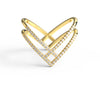 Unique Diamond Chevron Stacking Ring