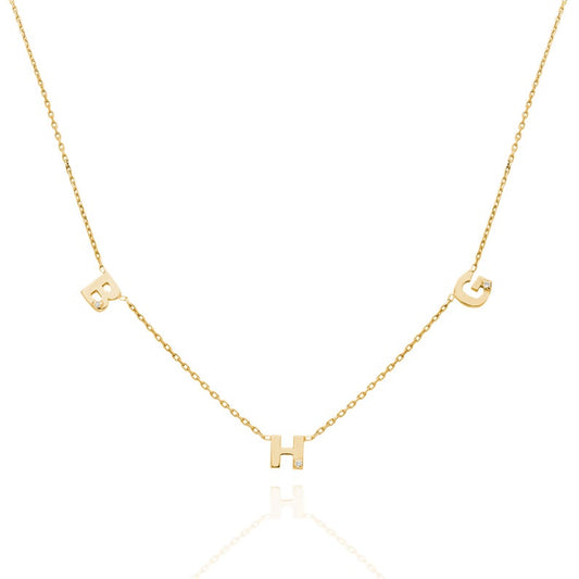 Personalized Diamond Initial Necklace