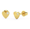 Dainty Gold and Diamond Heart Studs