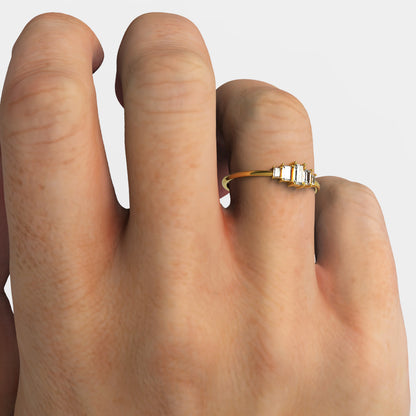 5 Baguette Diamond Wedding Band