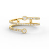 Spiral Diamond Cuff Ring