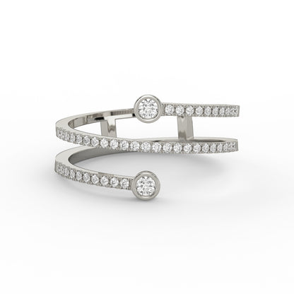 Spiral Diamond Cuff Ring