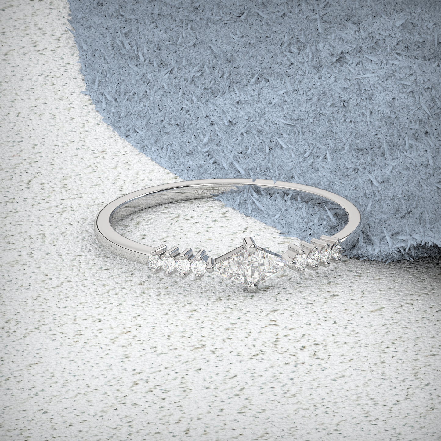 Trillion Diamond Stacking Ring