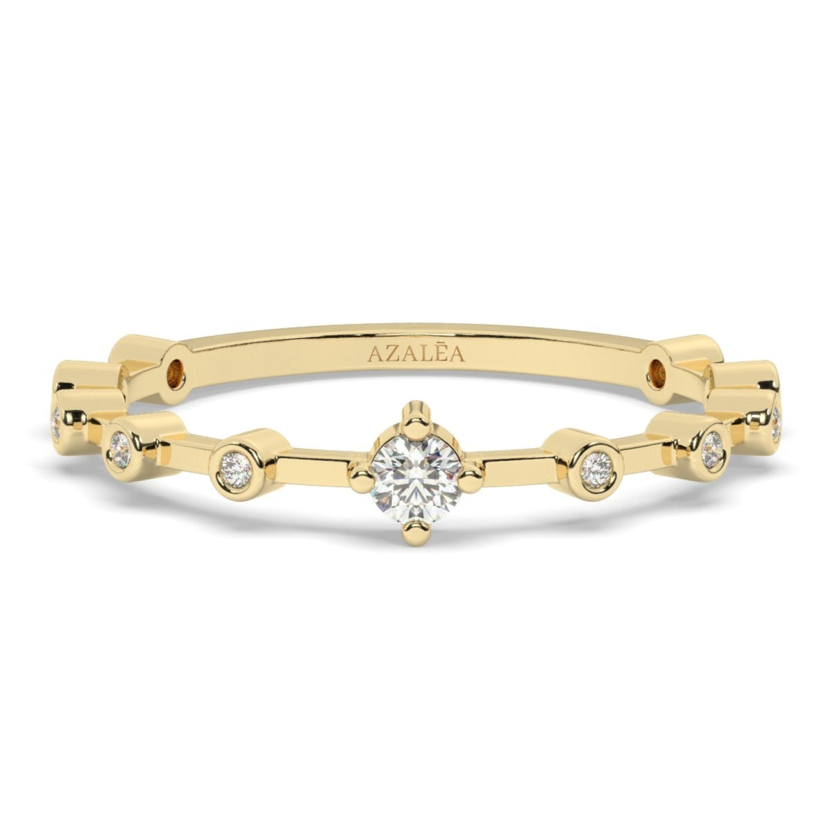Round Diamond Wedding Band