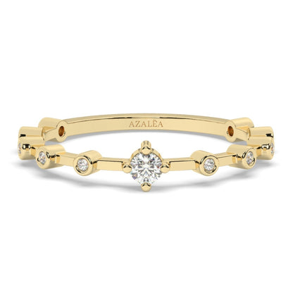 Round Diamond Wedding Band