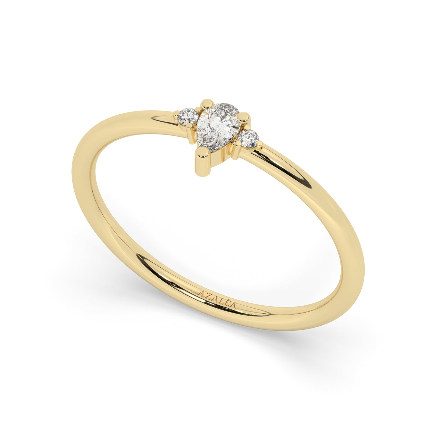 Pear Diamond Wedding Band