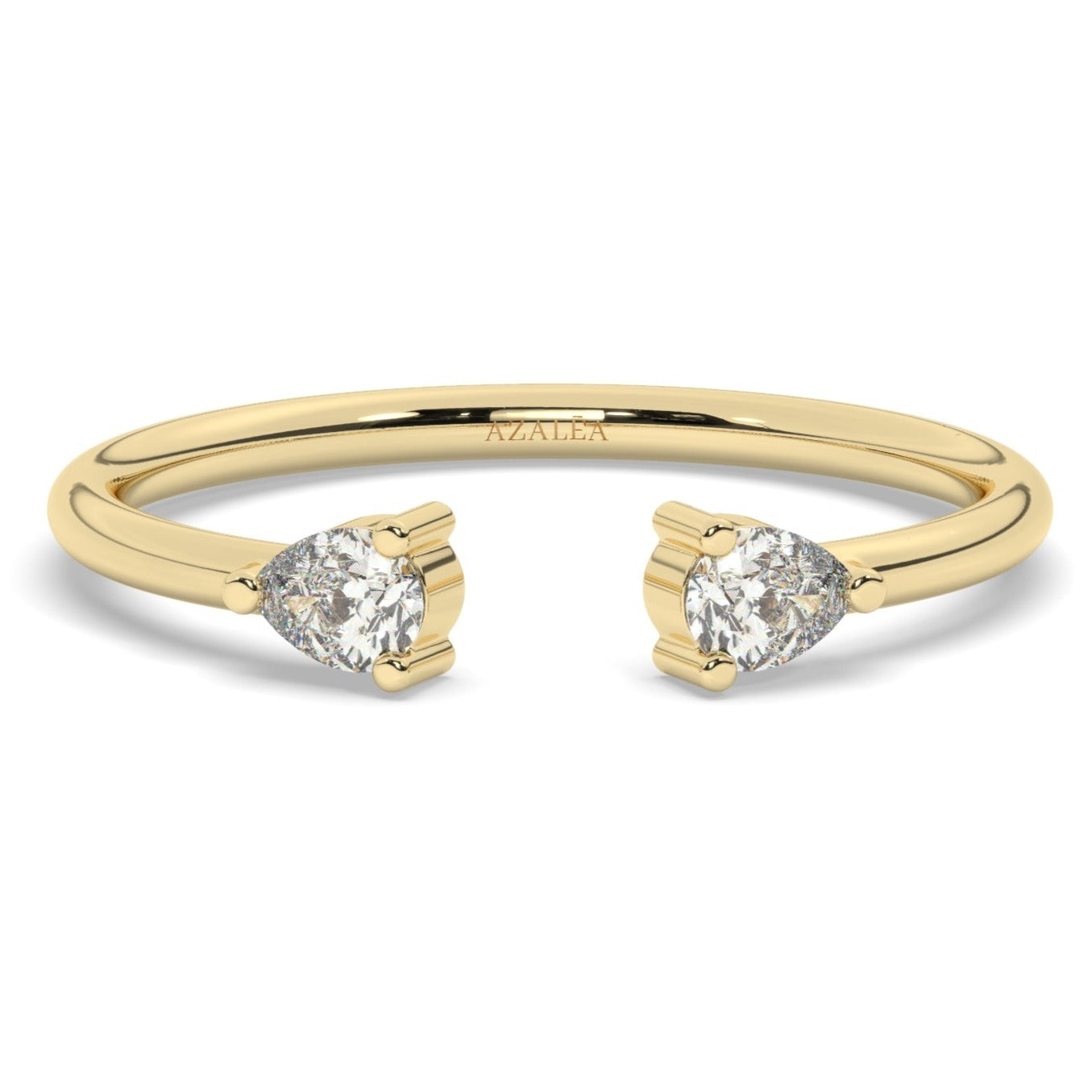 Pear Diamond Cuff Ring