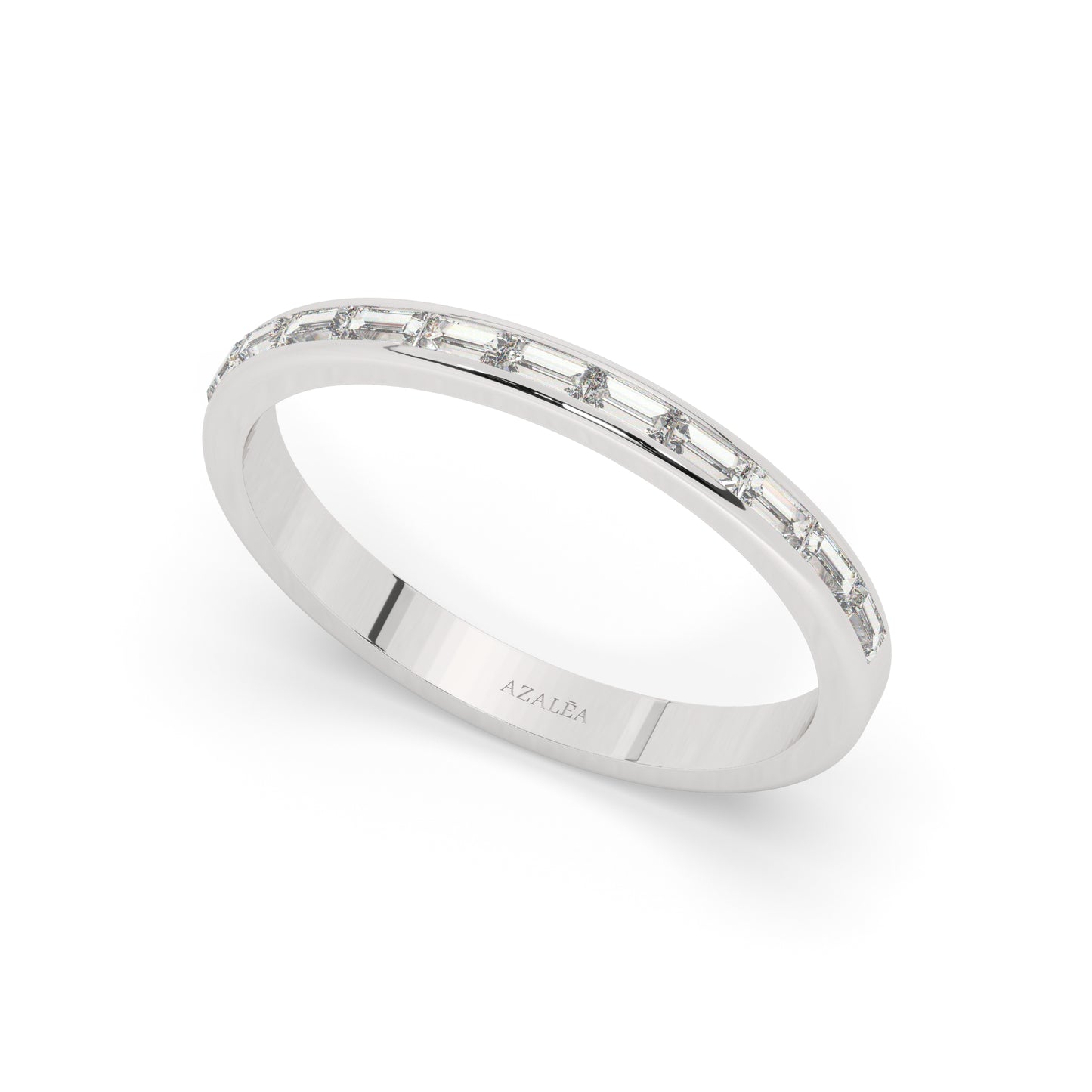 Channel Set Baguette Diamond Wedding Band