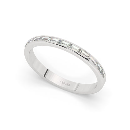 Channel Set Baguette Diamond Wedding Band